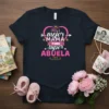 Eres ¡La Mejor Mamá Y Una Super Abuela Spanish quote t-shirt with pink heart and crown graphic