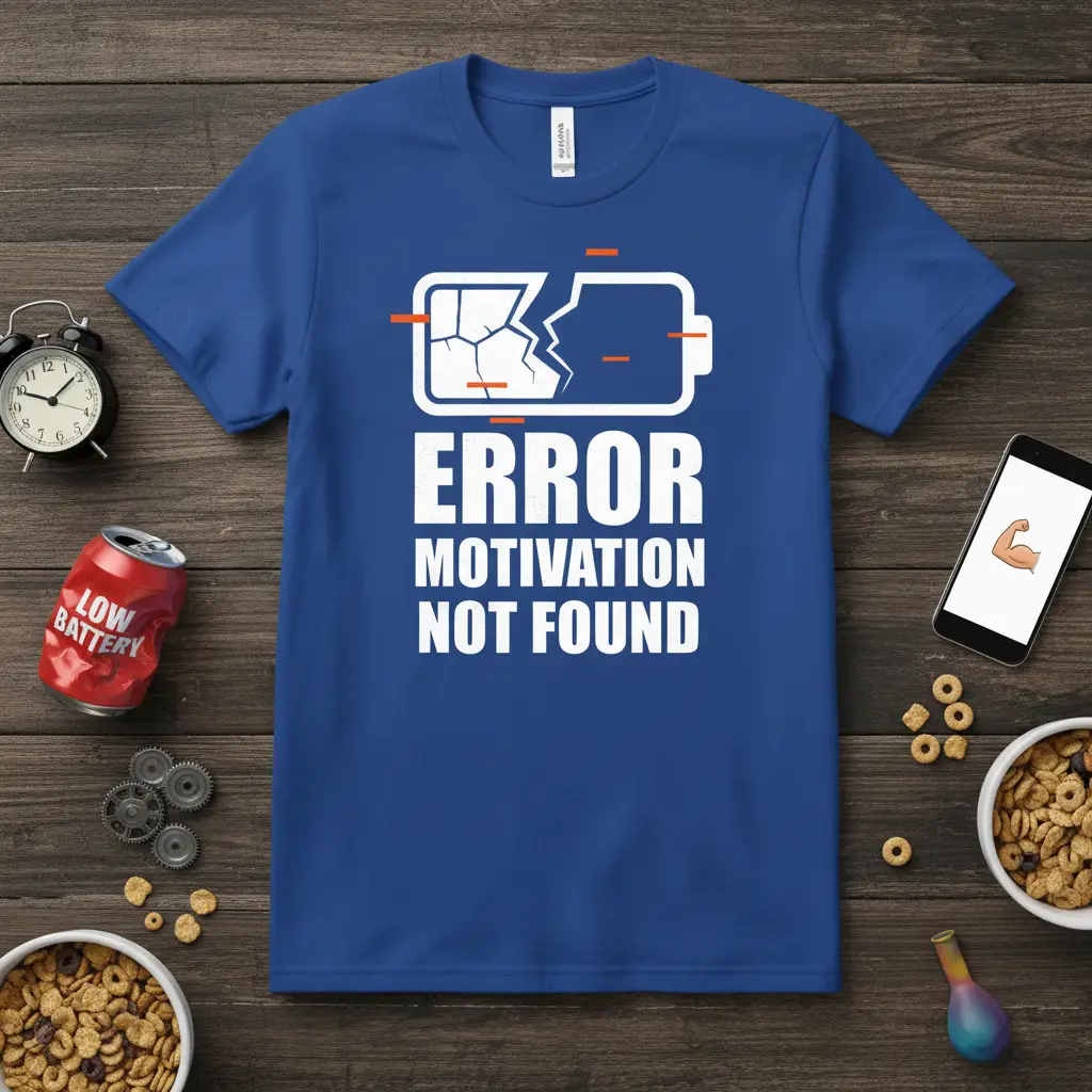 Error Motivation Not Found Funny Gym T-Shirt