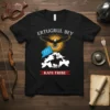 Ertugrul Bey Kayi Tribe T-Shirt design featuring an eagle, flag, and horse rider with sun rays
