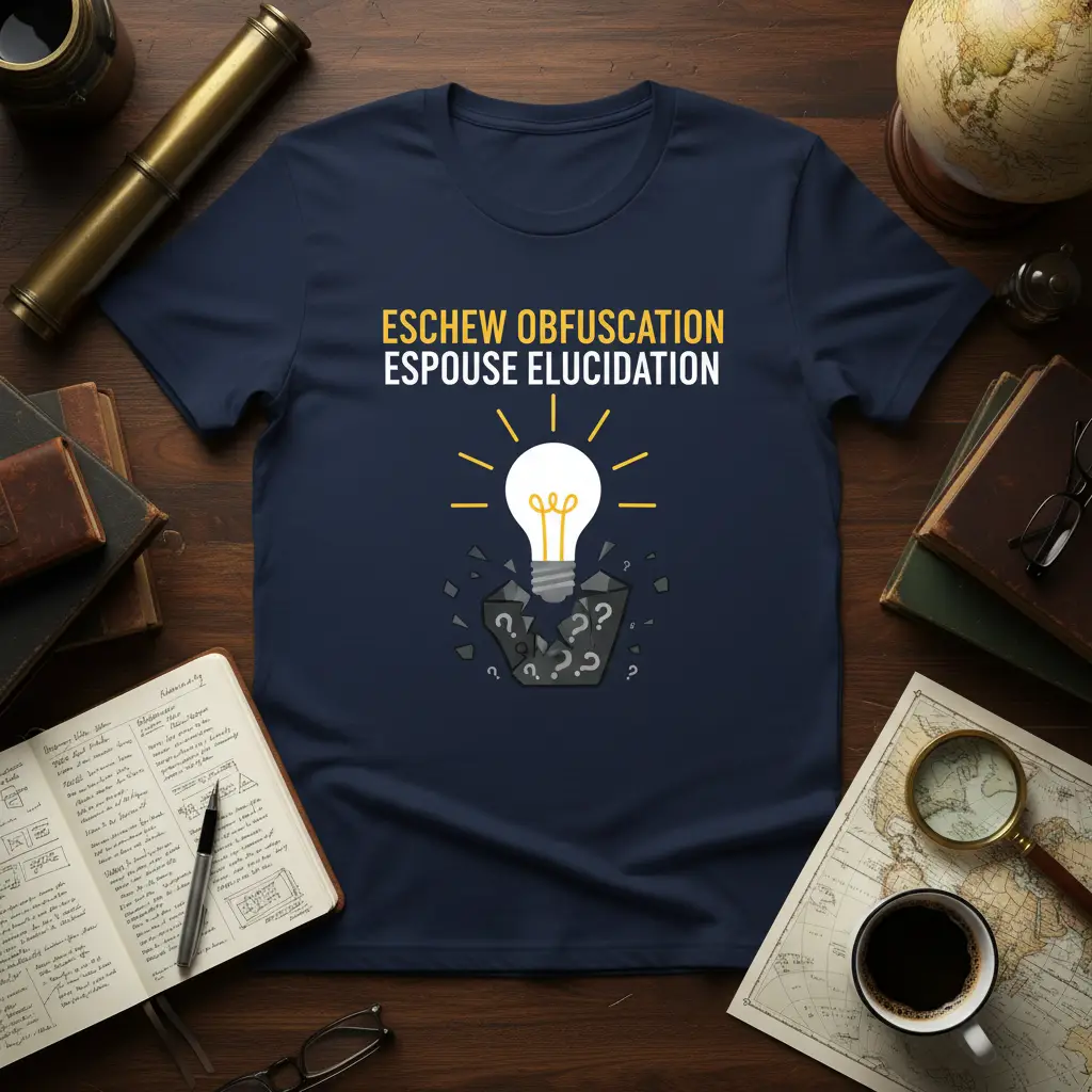 Eschew Obfuscation Espouse Elucidation T-Shirt Smart Quote Gift