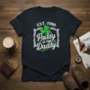 Est. 1980 Paddy is my Daddy t-shirt design with shamrock and celtic knot border