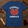 Eternal Embrace t-shirt with a red snake heart graphic and white text