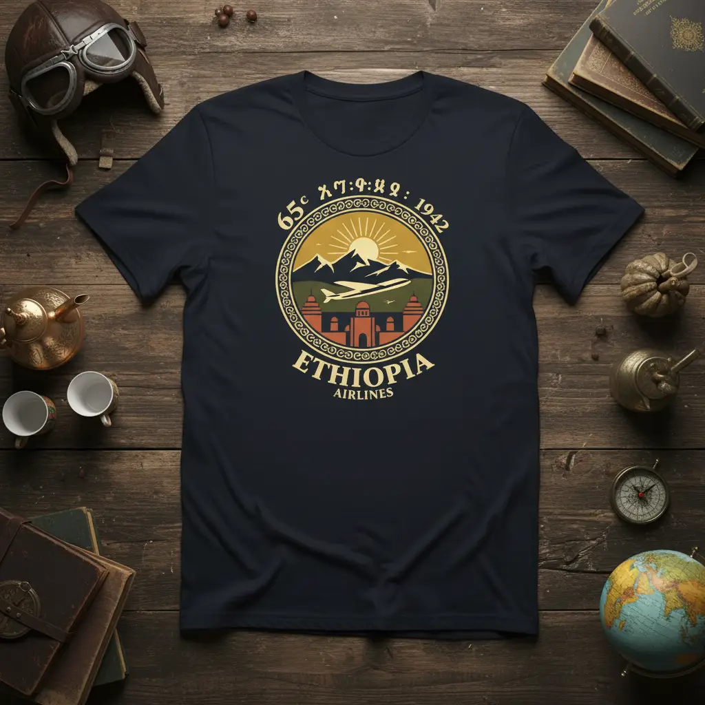 Ethiopia Airlines 65th Anniversary 1942 Retro Tee