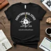 Black t-shirt with white text "EVERYTHING REAL ESTATE with Jon Soto @JonDoesRealEstate" and a house graphic with a key and