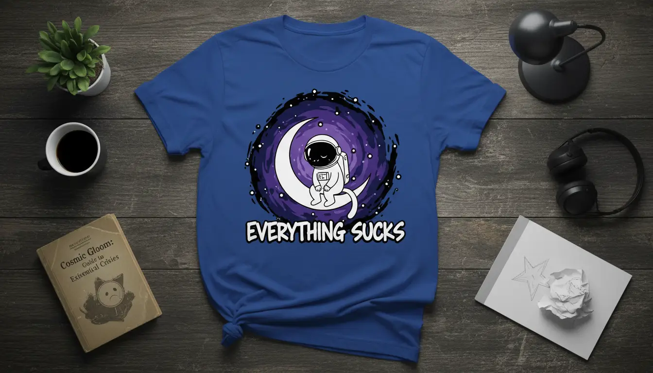Everything Sucks Astronaut T-Shirt Funny Space Humor