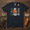 Evil Evolved Orange King t-shirt design featuring a crowned orange emoji and text "Evil Evolved," "Orange King," and "Evil 2