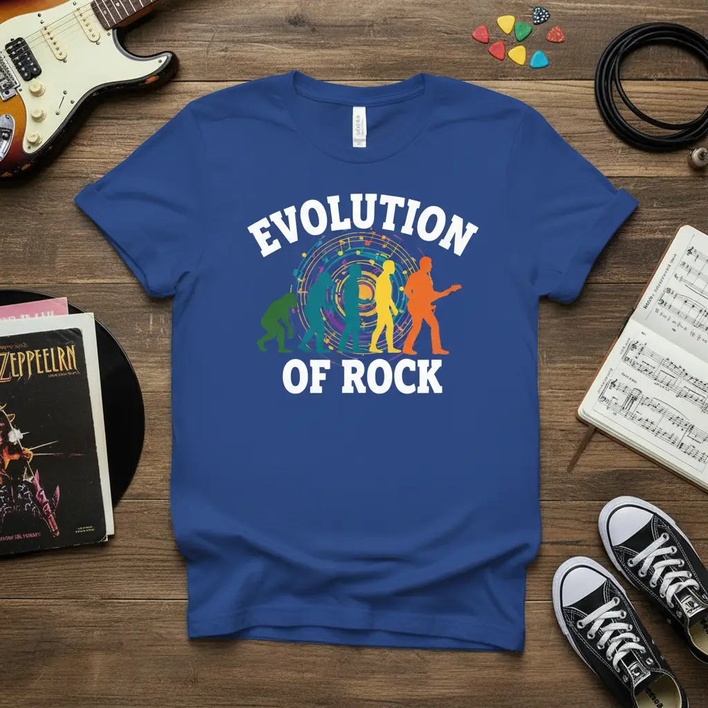 Evolution of Rock T-Shirt Music Lover Guitar Player Gift