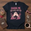 Excuse Me You Look Like You Love Me t-shirt with linked hands and rose graphic