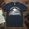 Expedition Everest Yeti Research Team Est. 2006 t-shirt design featuring a silhouette of Bigfoot on a mountain range