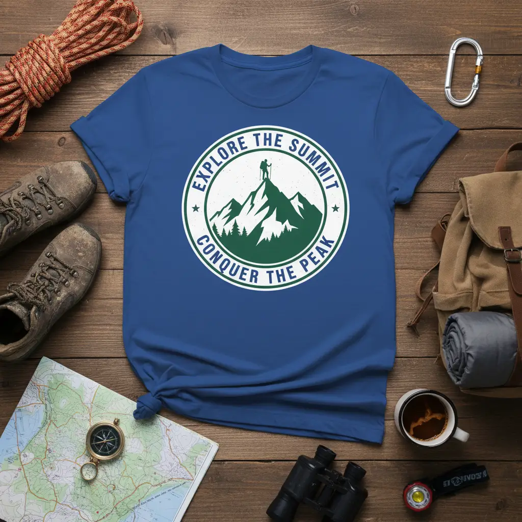Explore the Summit Conquer the Peak T-Shirt Adventure Gift