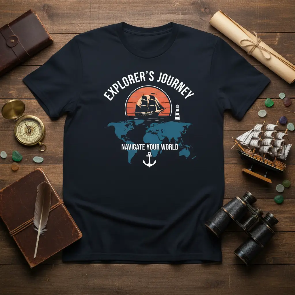 Explorer’s Journey Navigate Your World T-Shirt Adventure Gift