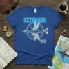 Extender Travis AFB California T-Shirt with detailed airplane schematic and compass rose graphic