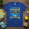 Extra Chromosome Extra Awesome t-shirt design with a happy whale wearing sunglasses and puzzle pieces