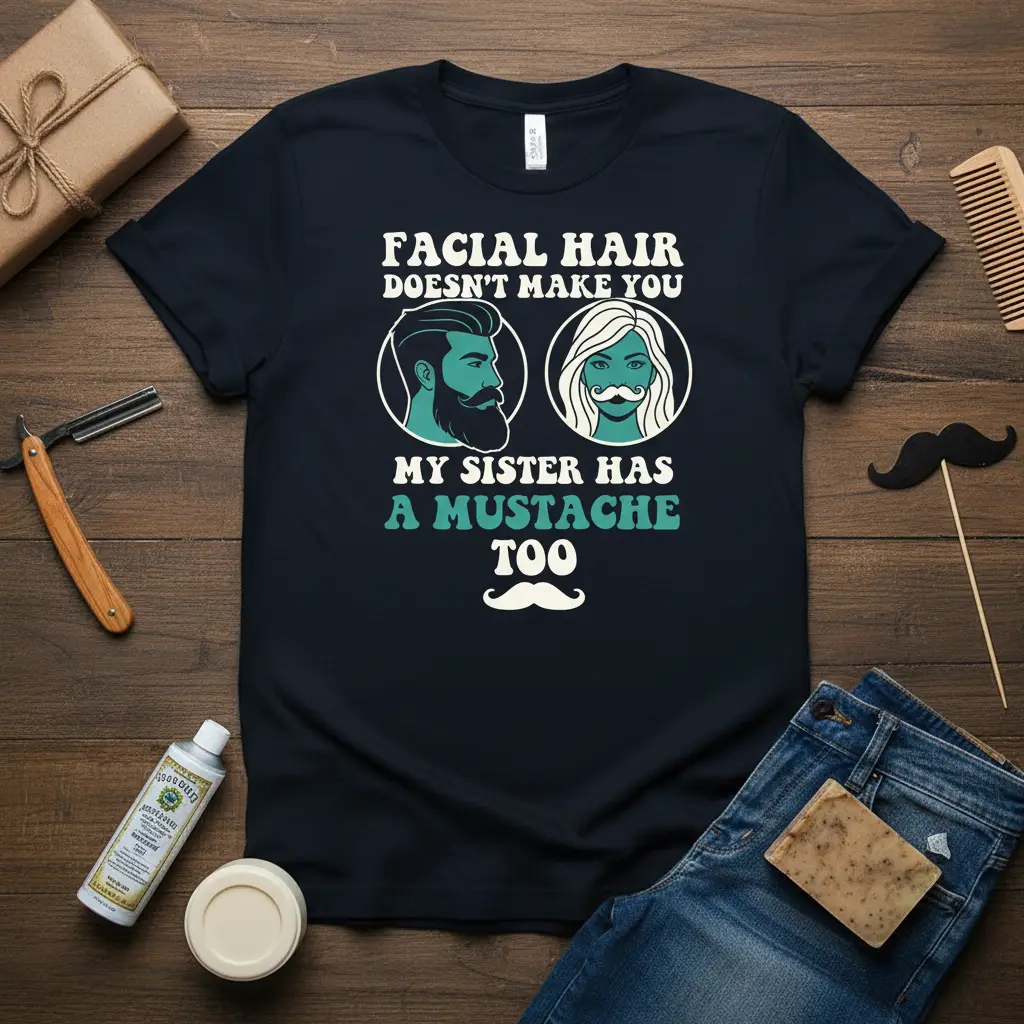 Facial Hair Doesn’t Make You Sister Has Mustache Too Tee