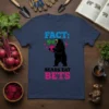 FACT: BEARS EAT BETS t-shirt design with a black bear holding a beet and pink hearts