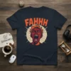 FAHHH t-shirt design featuring a screaming face graphic and bold orange text, representing stress and overwhelm