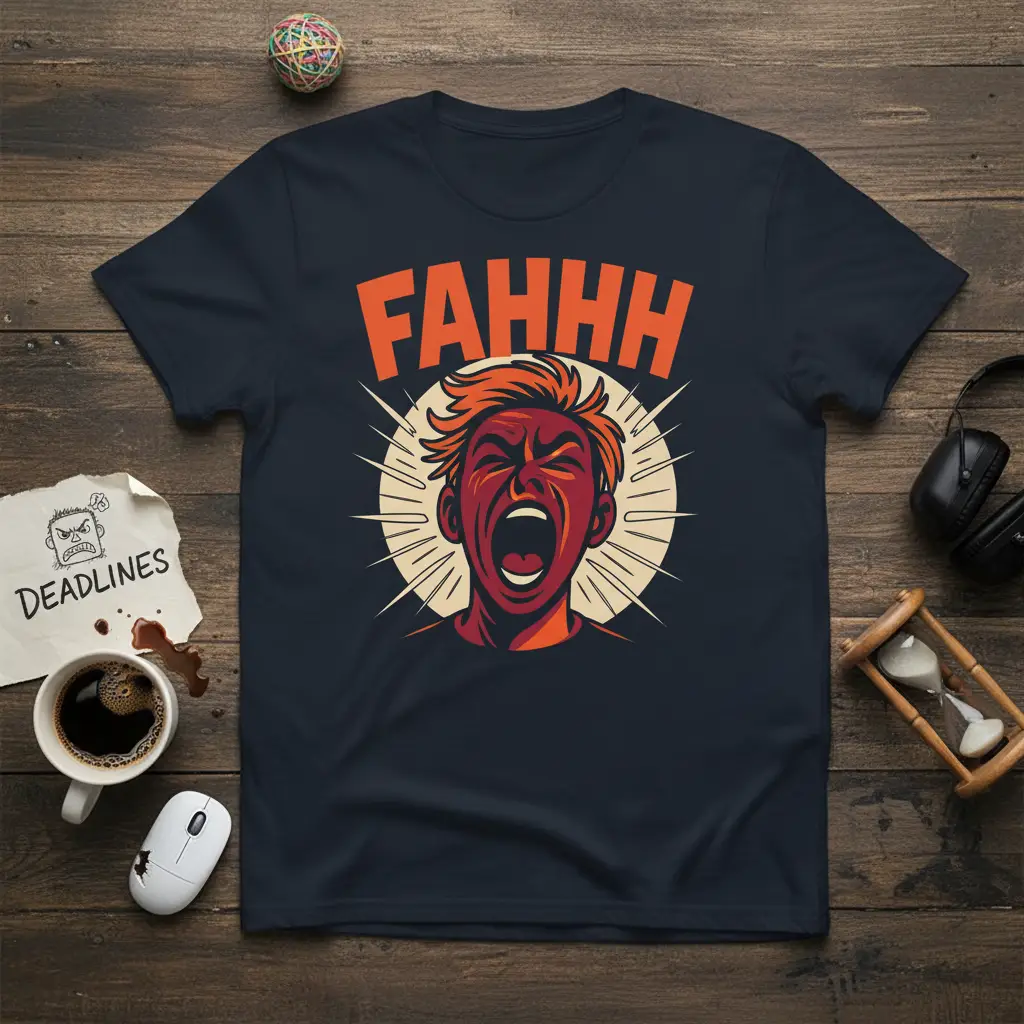 Fahhh Screaming Face T-Shirt Funny Stress Relief Gift