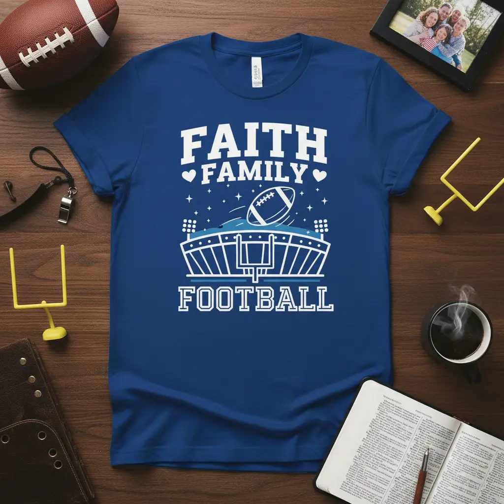 Faith Family Football T-Shirt Ultimate Fan Gift