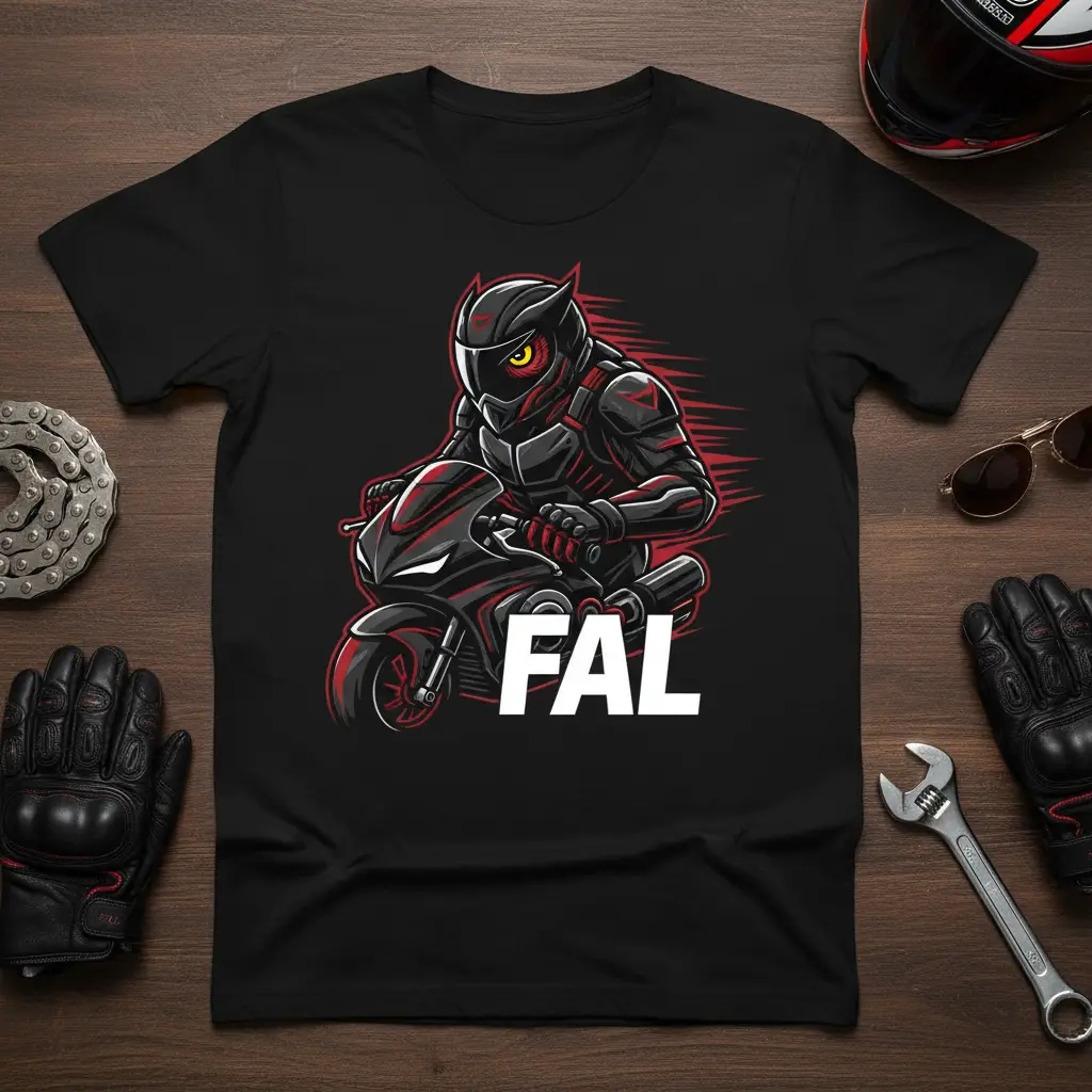 Fal Motorcycle Rider Sportbike Graphic T-Shirt