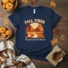 Fall Vibes Thankful Grateful Blessed bold graphic design printed on comfortable cotton t-shirt