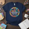 FAMILY ENGAGEMENT Specialist SUPPORT text design featuring stylish typography on quality t-shirt