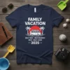 FAMILY VACATION GREAT TIMES text design featuring bold typography on quality t-shirt