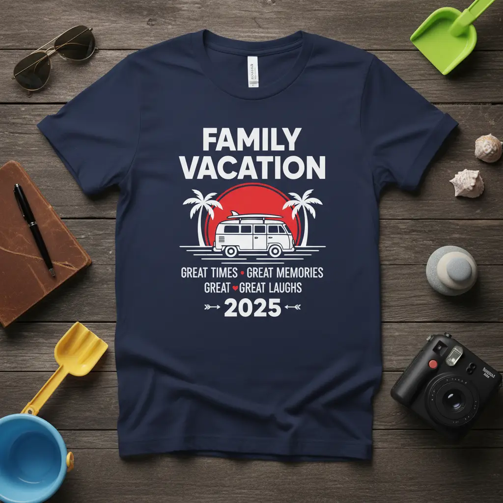 Family Vacation Great Times 2025 Tee Summer Travel Memories