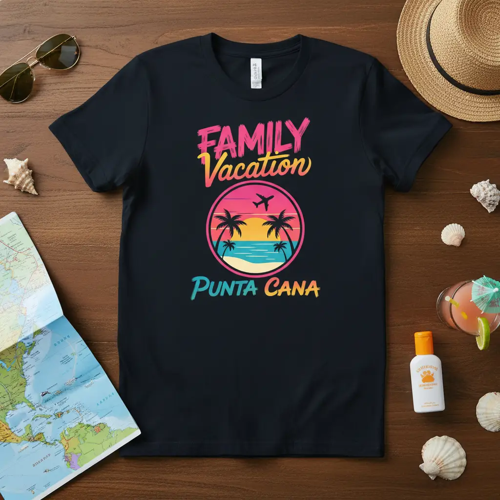 Family Vacation Punta Cana Tropical Beach T-Shirt