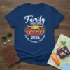 Family Vacation Texas 2026 Making Memories Together text with Texas landscape graphic on navy t-shirt