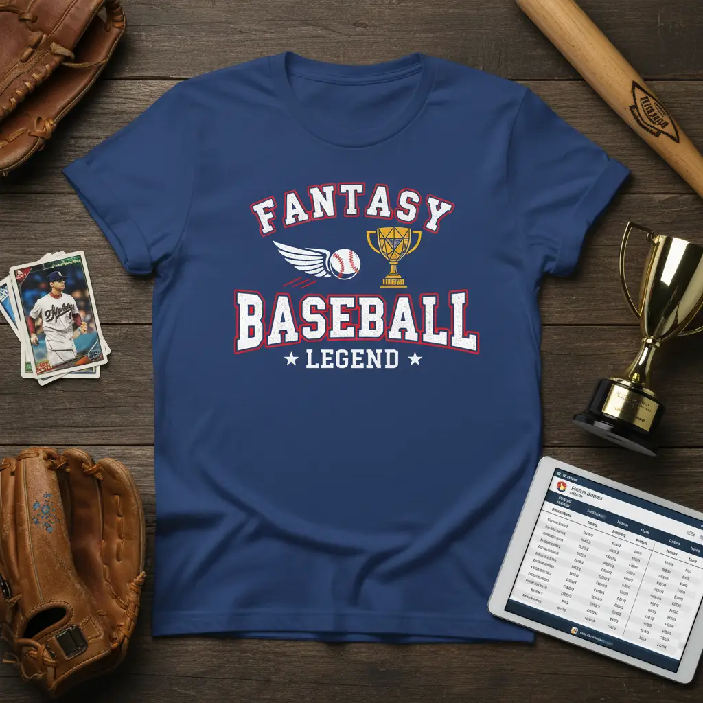 Fantasy Baseball Legend Trophy T-Shirt for Gamers