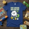 Fart Around And Find Out funny quote t-shirt with a cartoon cloud character releasing gas