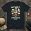 Federación Mexicana De Futbol Assoc. A.C. 2018 t-shirt design with MEXICO text, eagle, soccer ball, and jaguar graphic