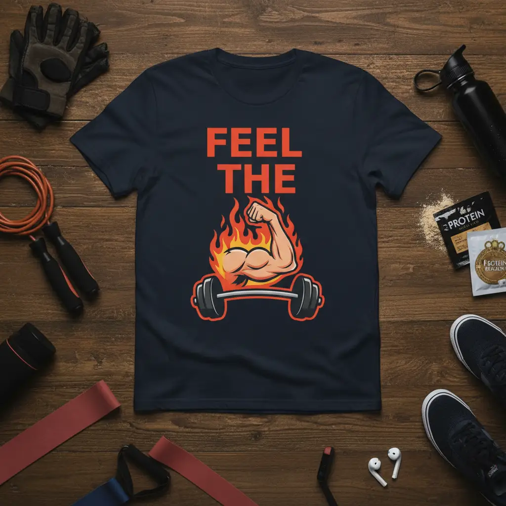 Feel the Burn Gym Workout T-Shirt Fitness Motivation