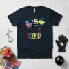Felix the Cat vintage animation t-shirt with the character smiling and the name FELIX in colorful blocks below