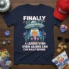 Donald Trump with aliens and UFO graphic, text "FINALLY A LEADER EVEN EVEN ALIENS CAN CAN RALLY BEHIND" on navy