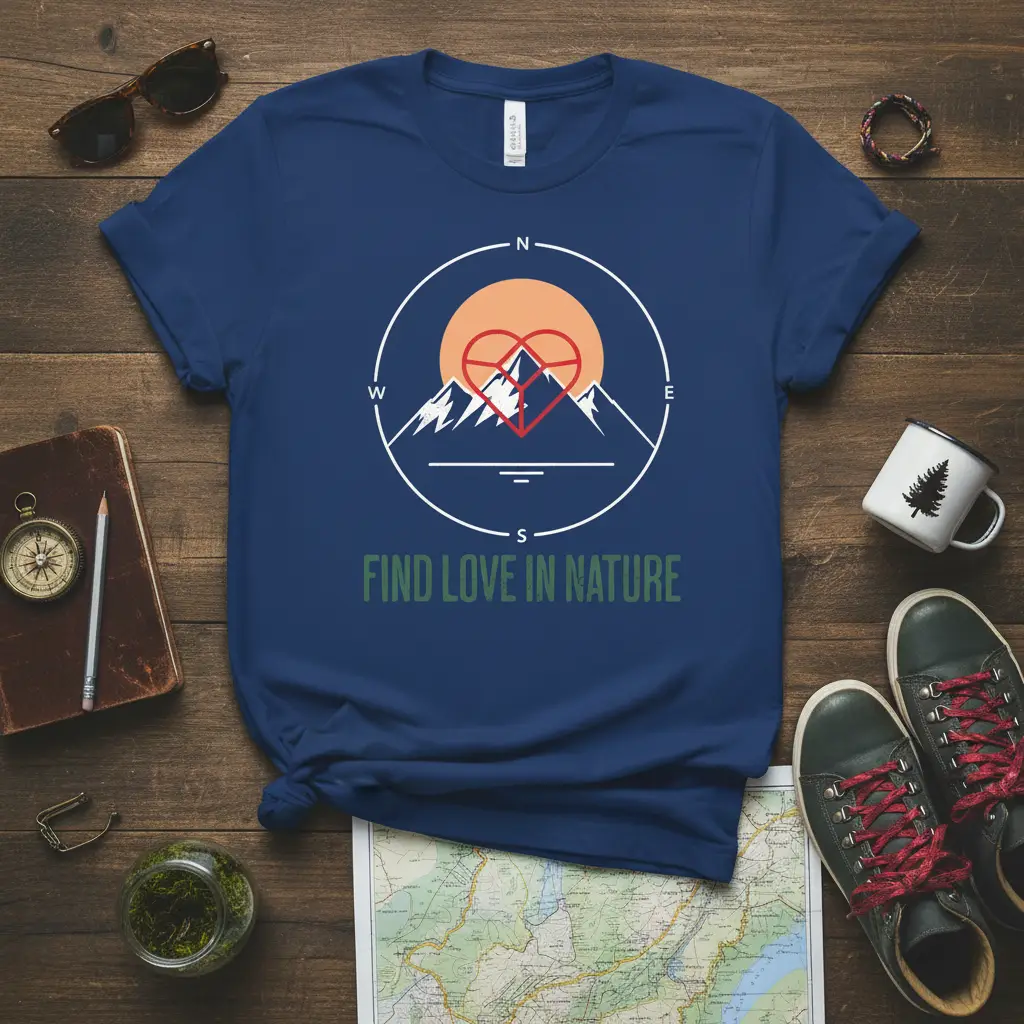 Find Love in Nature T-Shirt Outdoor Adventure Gift