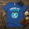 Finding My Porpoise t-shirt design featuring a smiling dolphin wearing sunglasses and text