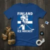 Finland Ice Hockey t-shirt design featuring a hockey player and the Finnish flag