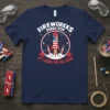 Fireworks Director If I Run We All Run t-shirt design with rockets and American flag