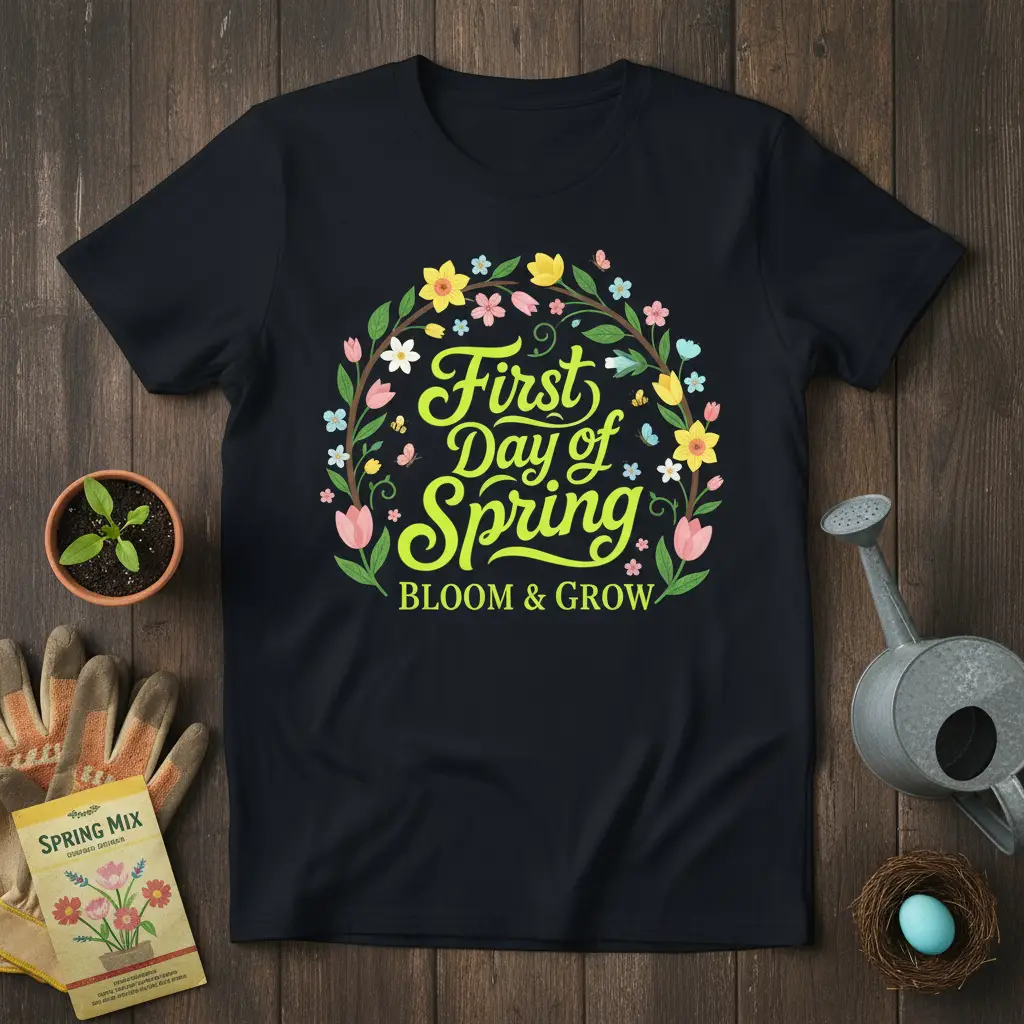 First Day of Spring Bloom & Grow T-shirt| ||handle