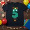 five birthday t-shirt eye-catching graphic design printed on comfortable cotton t-shirt