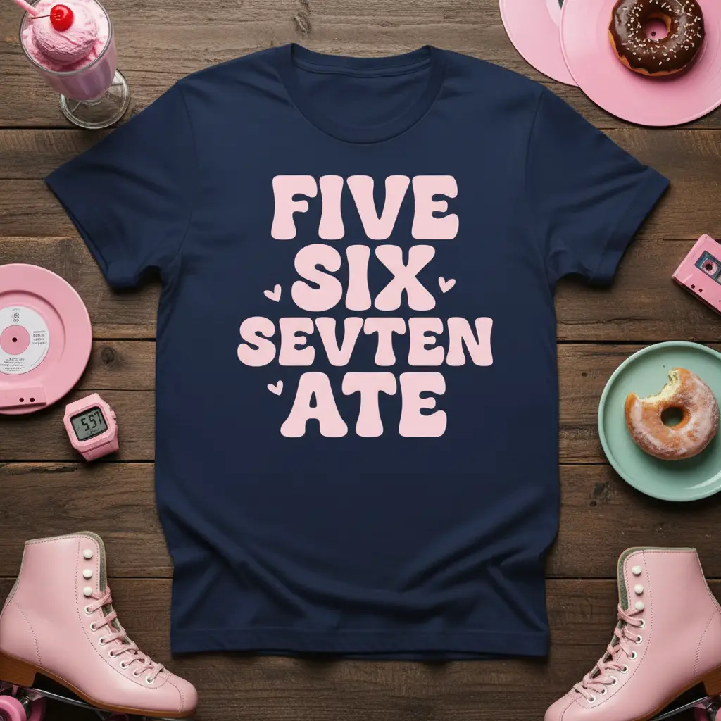 Five Six Sevten Ate Retro Number T-Shirt Fun Birthday Gift