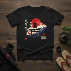 Flame Armor Samurai T-Shirt stylish graphic design printed on comfortable cotton t-shirt