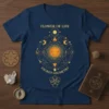 Flower of Life Sacred Geometry bold graphic design printed on comfortable cotton t-shirt