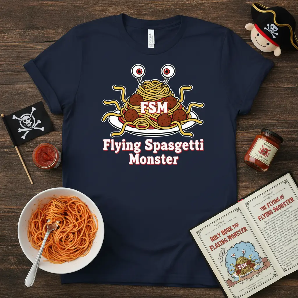Flying Spasgetti Monster T-Shirt Funny Pastafarian Gift