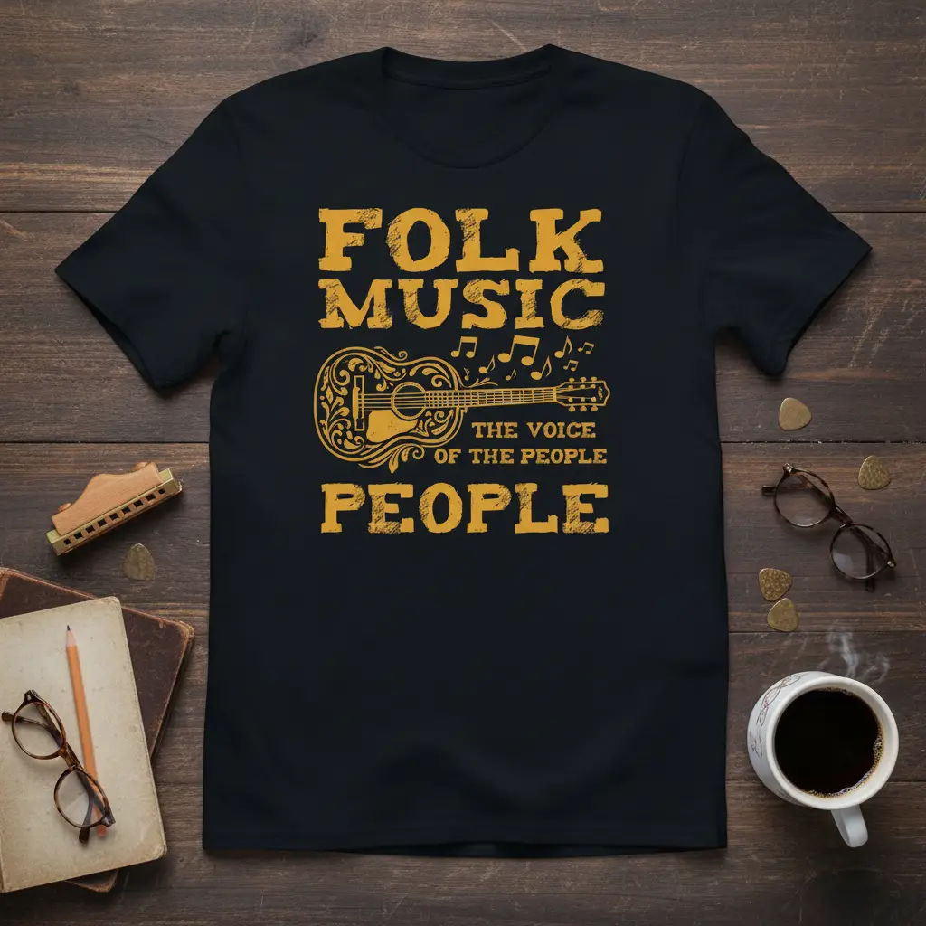 Folk Music the Voice of the People T-Shirt Gift for Musicians
