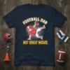 Football Dab My Only Move t-shirt featuring a cartoon football player doing the dab dance. Yellow text reads "FOOTBALL DAB"