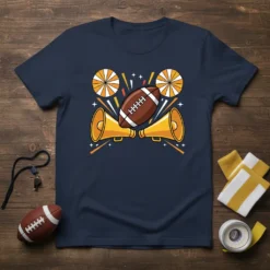 Football Game Day Vibes stylish graphic design printed on comfortable cotton t-shirt