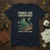 FOREST CAT ADVENTURES WANDER EXPLORE DREAM unique graphic design printed on comfortable cotton t-shirt