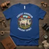 Forest Guardian Ancient Spirit T-Shirt with a rhino and mushrooms design